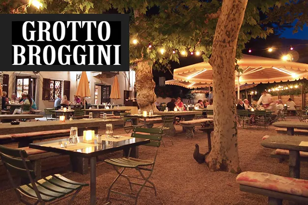 Grotto Broggini in Ticino di sera